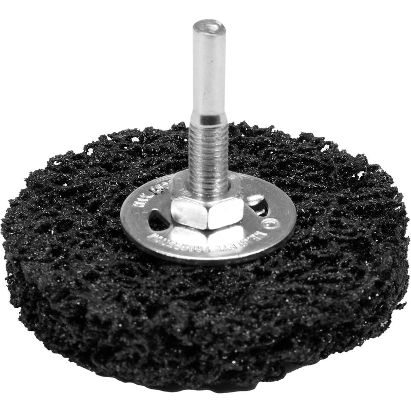 Rueda Nylon negra abrasiva cepillo circular para taladro 3" elimina óxido, pintura