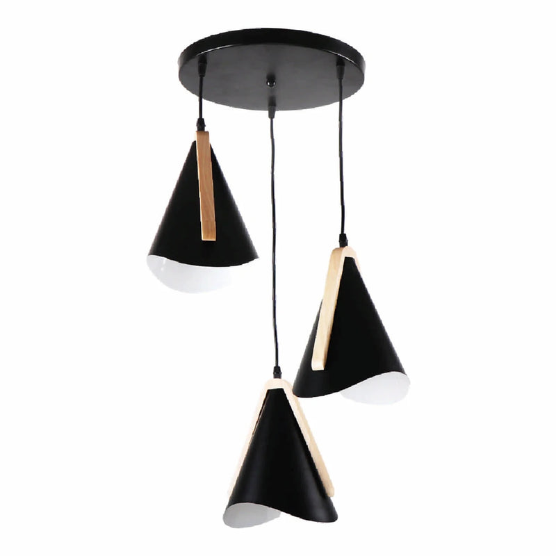 Lámpara Colgante Negra 3XE27 430x1235mm Estilo decorativo