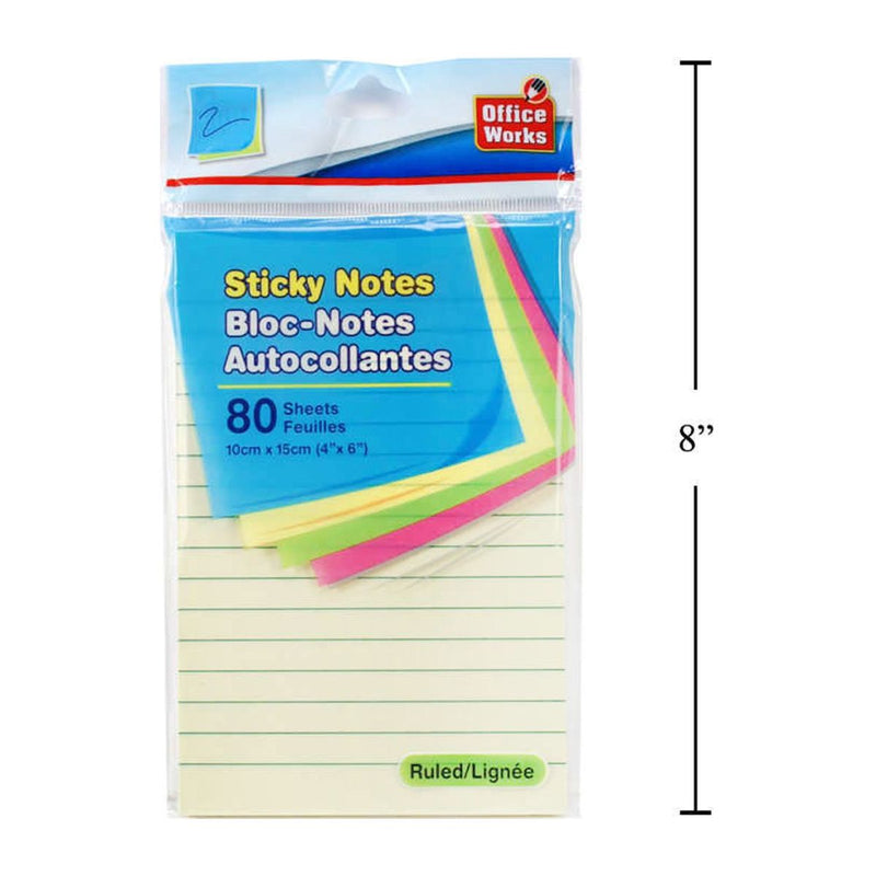 Notas autoadhesivas con rayas de 80 hojas, PBH
