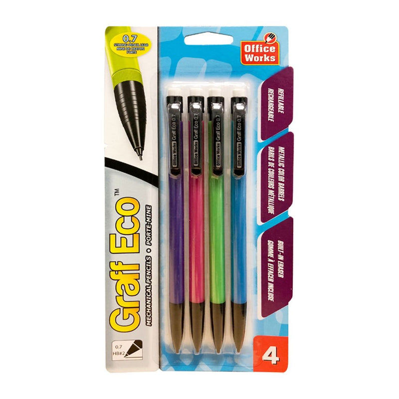 Lápices mecánicos de 4 piezasb / c