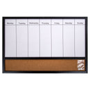 Planificador de Pizarra y tablero de corcho combinado semanal 16 "x 24"