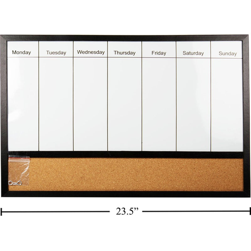 Planificador de Pizarra y tablero de corcho combinado semanal 16 "x 24"