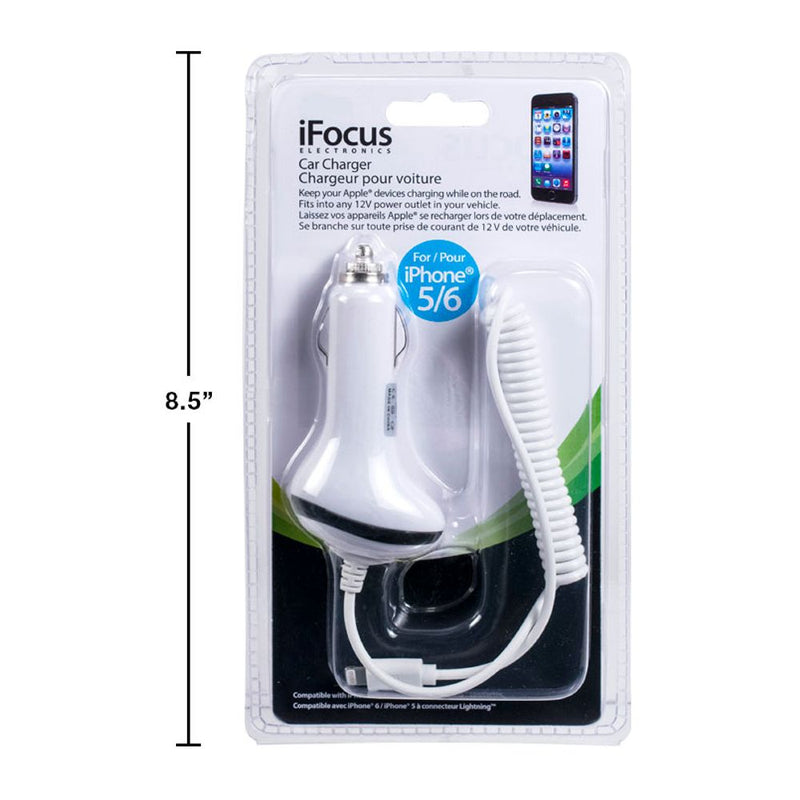 iFocus, cargador de coche para iPhone, cable de 2,6 pies de longitud