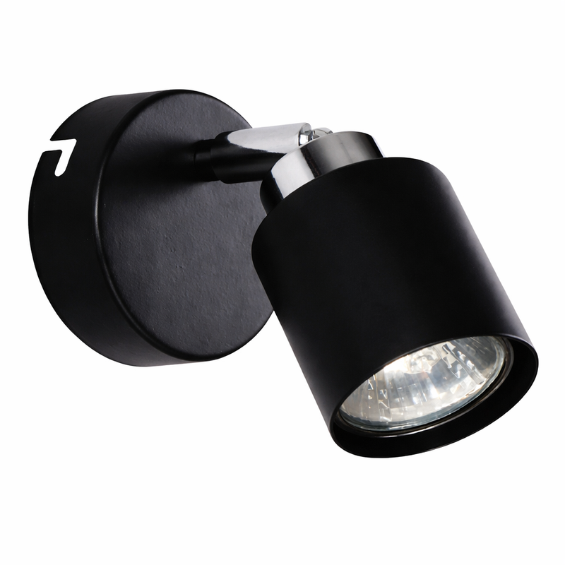 Lámpara de Pared Negra 1XGU10 Elegancia Clásica  Metal de Alta Calidad.