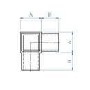 Conector Esquinero Cuadrado A 90 Grados.
