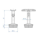 Soporte Movil Para Corremanos. Para Tubos De 42.4 Mm. Acabado Espejo.