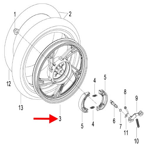 Rin trasero (K-BLADE125)