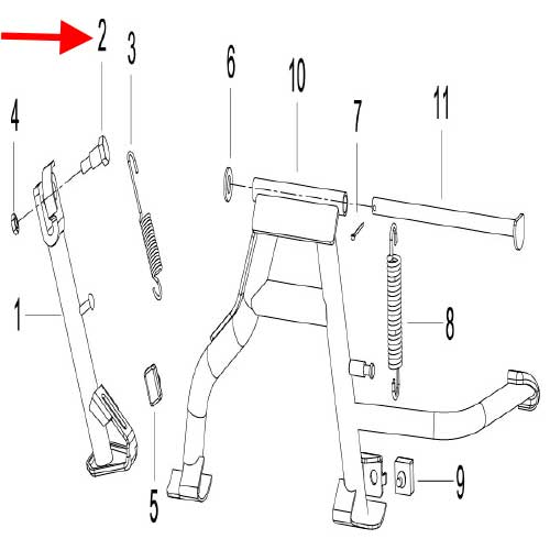 Tornillo Del Caballete Lateral (K-BLADE125 / ZAFFERANO250)