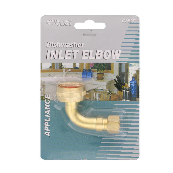 Codo de entrada de 3/4" x 3/8" para tubo de abasto de lavadora