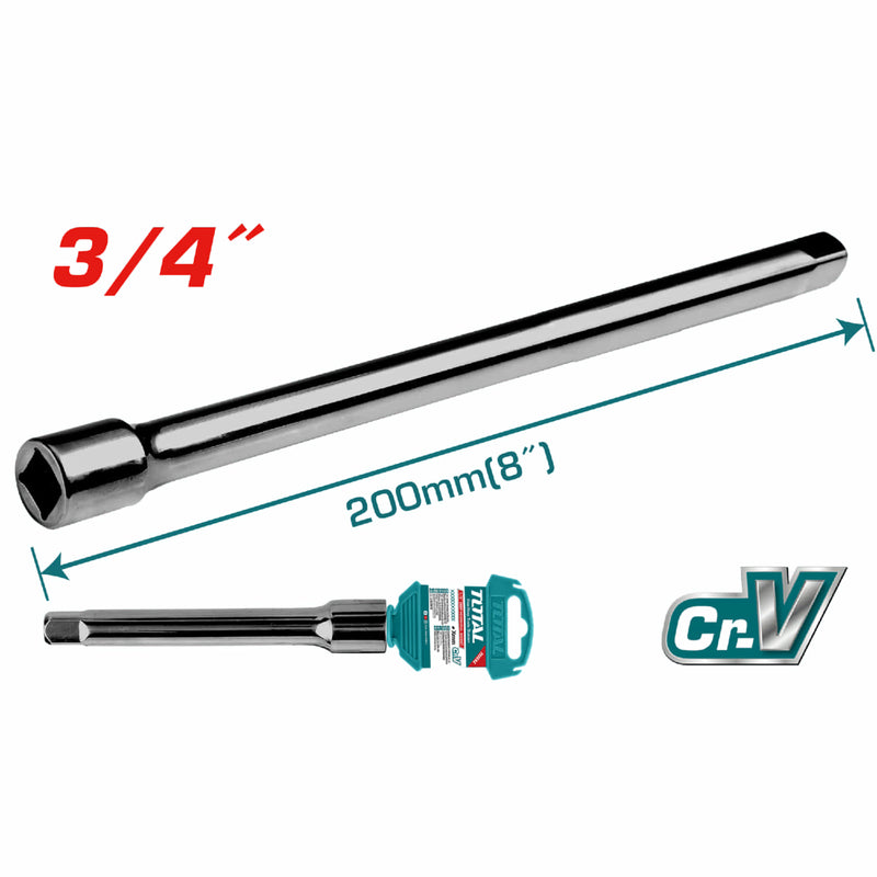 Barra de extensión de 3/4" para dados. Cr-V con tratamiento térmico.