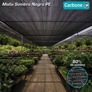 Malla Sombra Negra PE 80% De Sombra. Densidad 100 g/m² Para Jardín Cultivo Patio Terraza (2x50m)