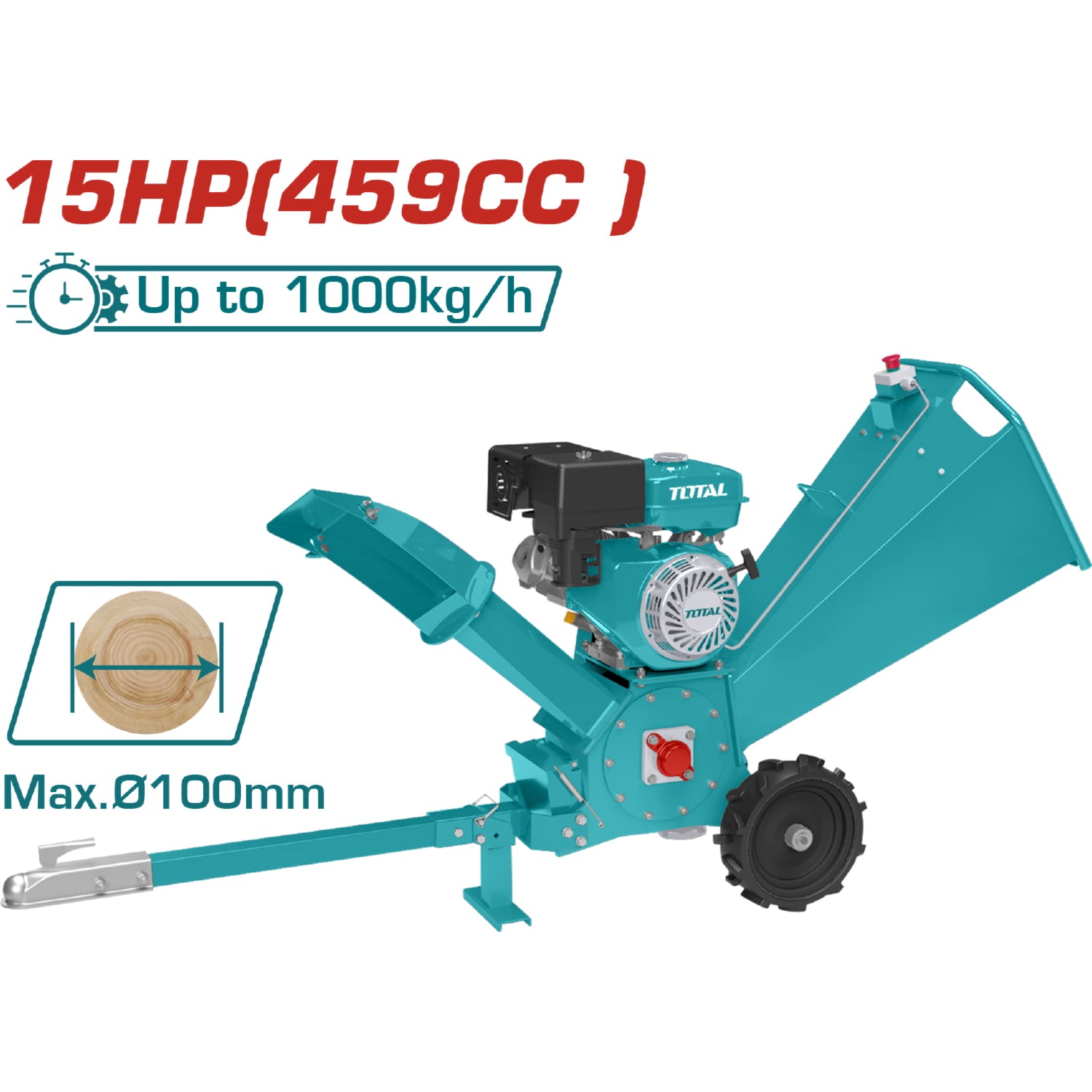 Chipeadora Picadora de Madera Biotrituradora. Capacidad (4")100mm. 15HP. Potencia max. 10kw/3600rpm.