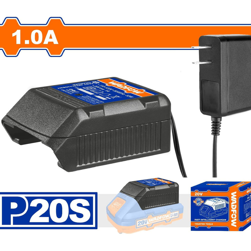 Cargador 20V. Rápido para baterías Litio 1.0Ah. Carga Total en 1hr Wadfow