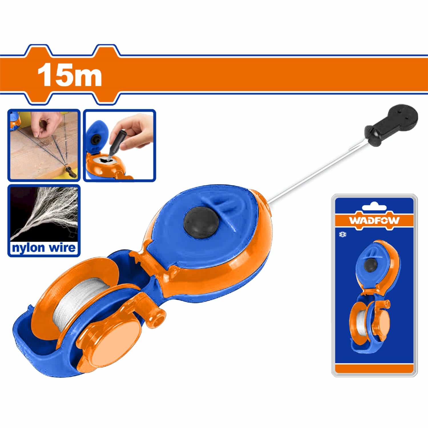 Tira línea de nailon 15m Ancho 0.5mm Chalk line tiza hilo