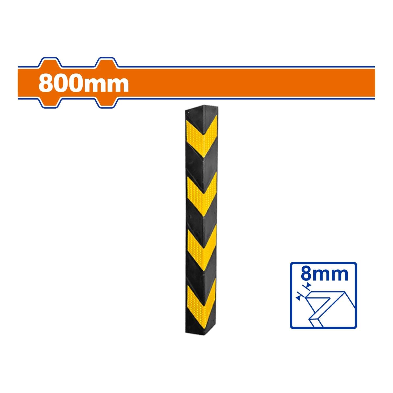 Protector de goma Columna para Garajes y Estacionamientos. Tipo Esquinero. 800mm.