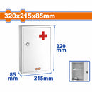 Caja Botiquín de primeros auxilios. Gabinete médico. Dimensiones externas (H*A*P): 12.5"x8.5"x3" (32x21.5x8.5cm) Espacio de almacenamiento: Botiquín cuadrado con 2 compartimentos de pared.