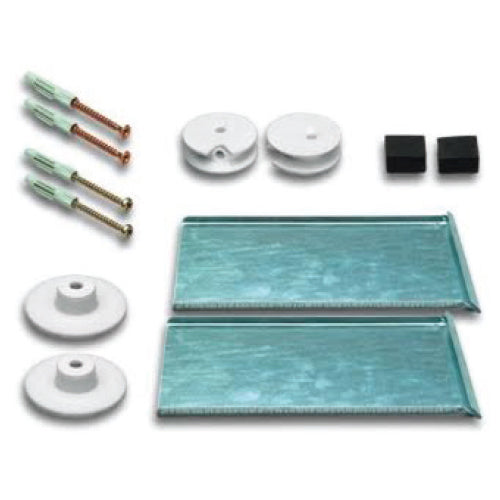 Set de clips de presion para espejos hasta de 0.8 m2, con discos excentricos.