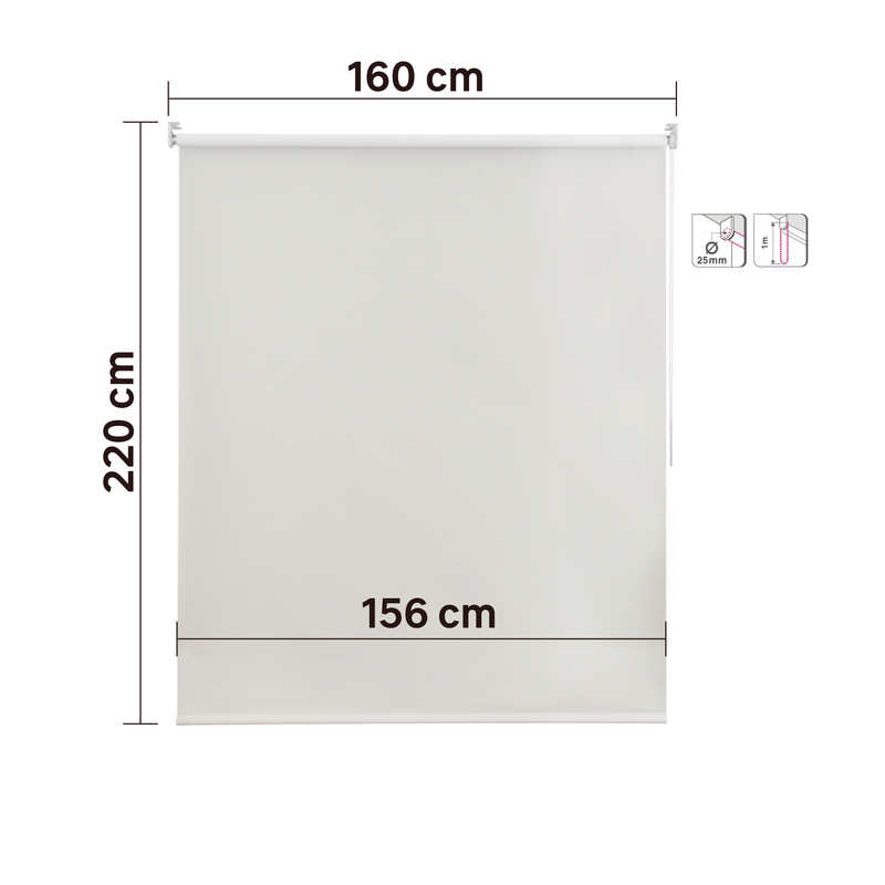 Persiana Blackout Roller  BLANCO SOOTH 160X220CM INSPIRE