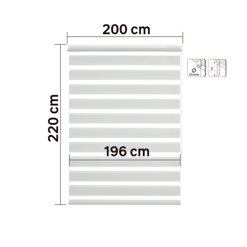 Persiana Roller Enrollable Eclipse Dual GRIS LUMINA 200X220CM INSPIRE