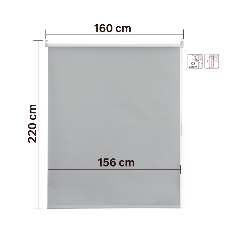 Persiana Blackout Roller  GRIS SOOTH 160X220CM INSPIRE