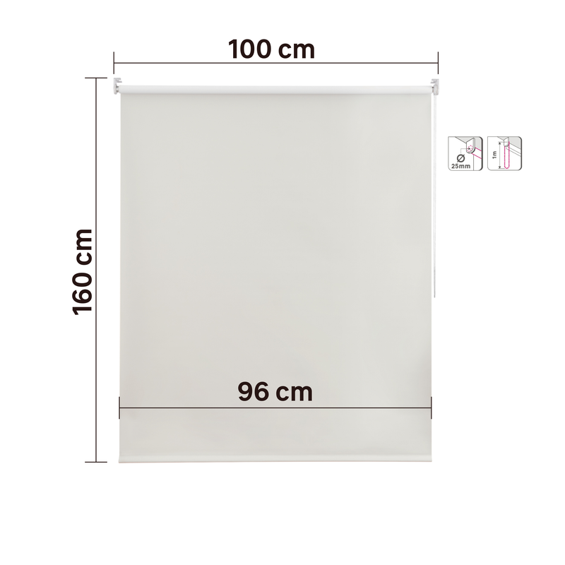 Persiana Blackout Roller  BLANCO SOOTH 100X160CM INSPIRE