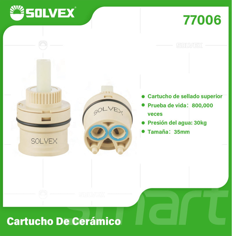 Émbolo de Cerámica 35 mm. Cartucho de Repuesto para Grifos y Llaves de Agua. Presión Máx 30 kg.