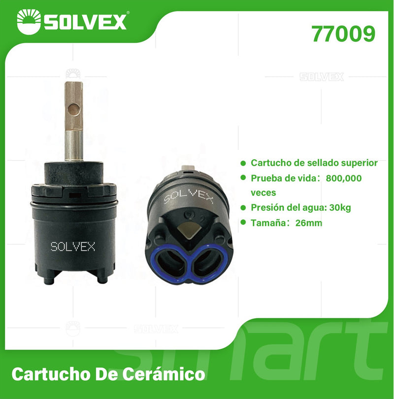 Émbolo de Cerámica 26 mm. Cartucho de Repuesto para Grifos y Llaves de Agua. Presión Máx 30 kg.