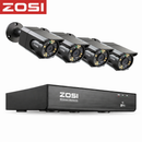 Cámaras De Seguridad PoE 8.0MP/4K (Set de 4) con NVR 8 Canales. Visión Nocturna a Color 20m y Detección Humana con Audio Integrado