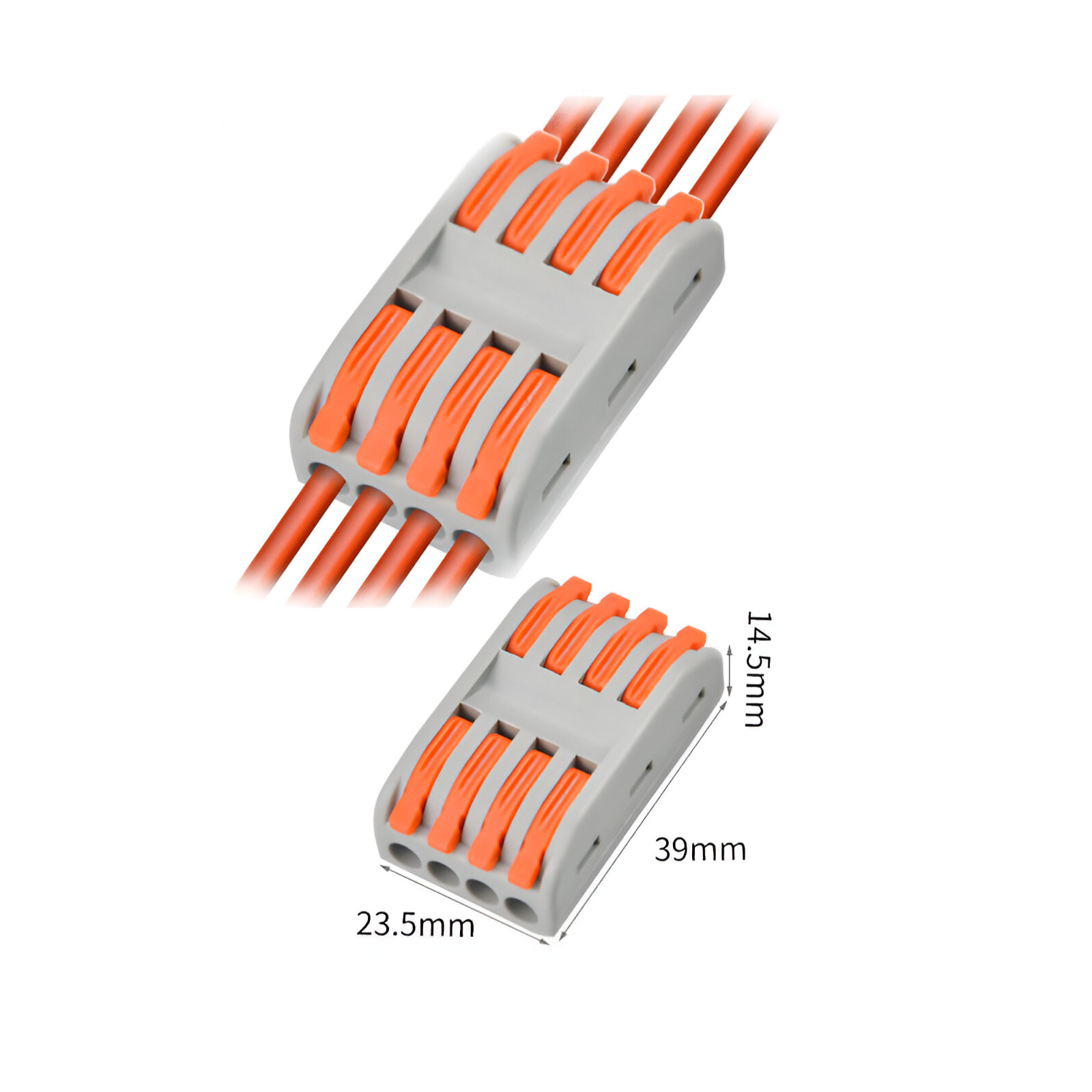 Conector eléctrico de cuatro vías, empalme rápido (1 Und)