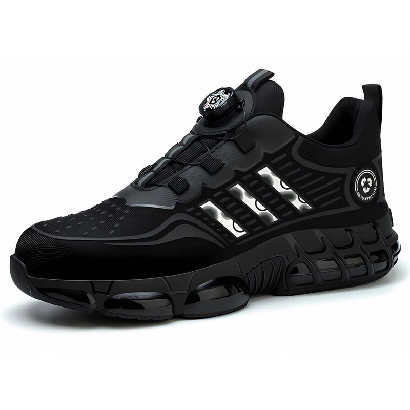 Botas Zapatillas De Seguridad con Punta De Acero. Color negro y blanco. (Talla 44) Calzado de Trabajo Atlético.