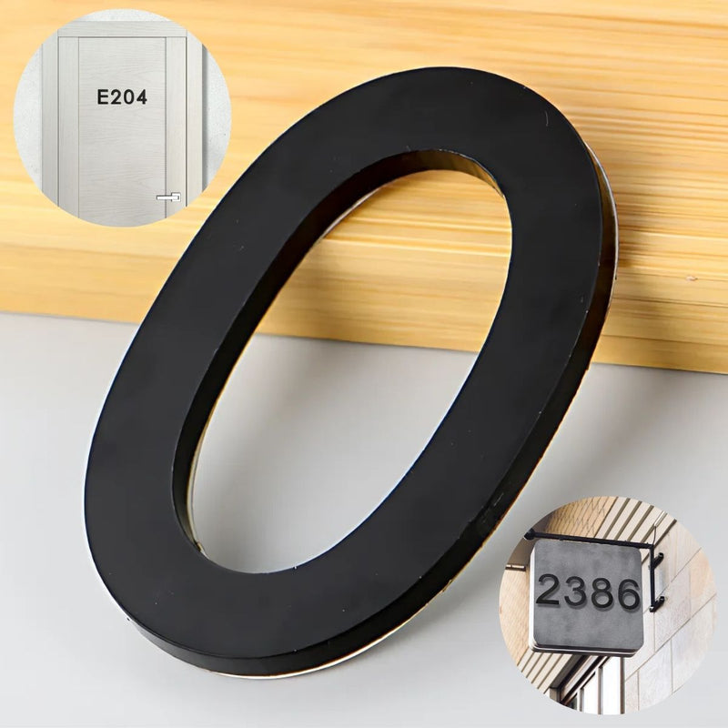 Número 0 en Acrílico Autoadhesivo 10x6.6cm para Fachadas y Puertas. Letrero Señal Numérica Adhesiva.