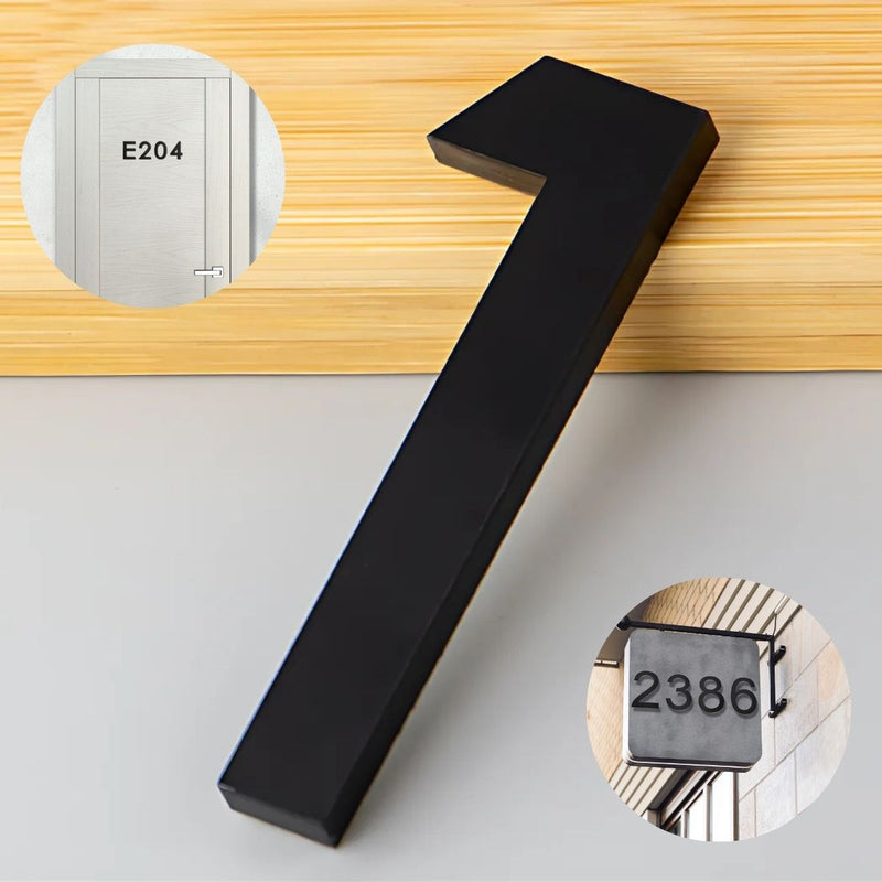 Número 1 en Acrílico Autoadhesivo 10x6.6cm para Fachadas y Puertas. Letrero Señal Numérica Adhesiva.