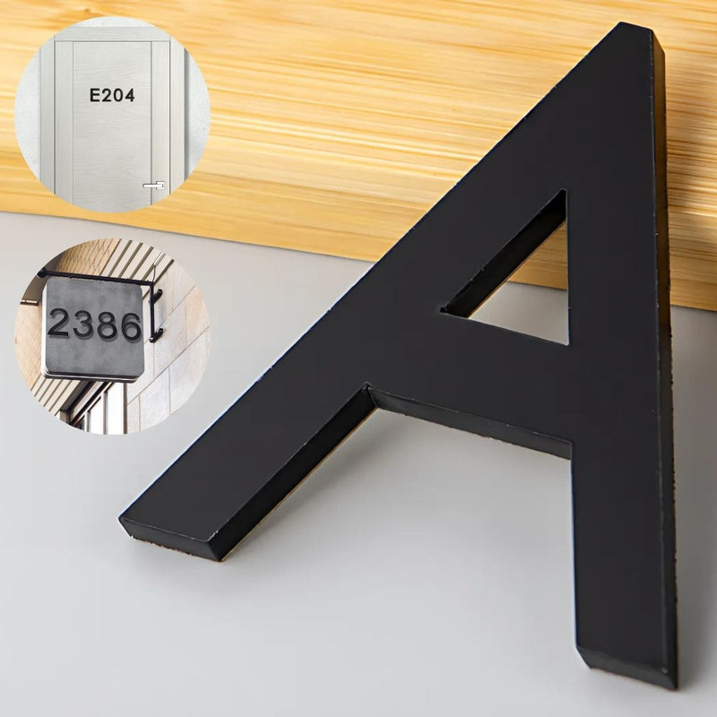 Letra A en Acrílico Autoadhesivo 10x6.6cm para Fachadas y Puertas. Letrero Señal Alfabética Adhesiva.