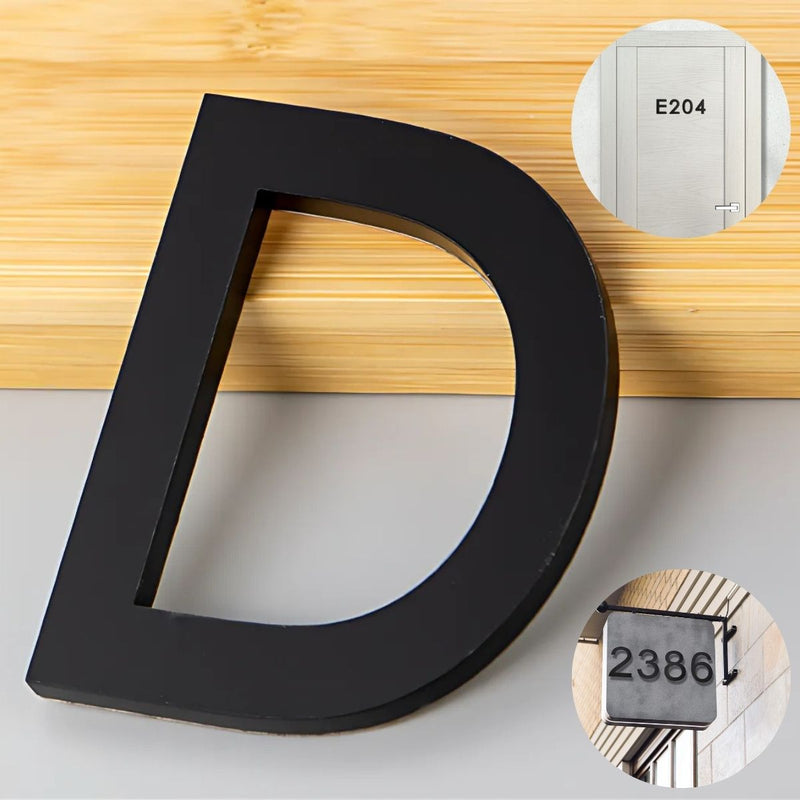 Letra D en Acrílico Autoadhesivo 10x6.6cm para Fachadas y Puertas. Letrero Señal Alfabética Adhesiva.