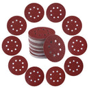 Discos de Lija de 5” (125mm) para lijadora orbital, 8 agujeros, P120, Set de 50 unidades.