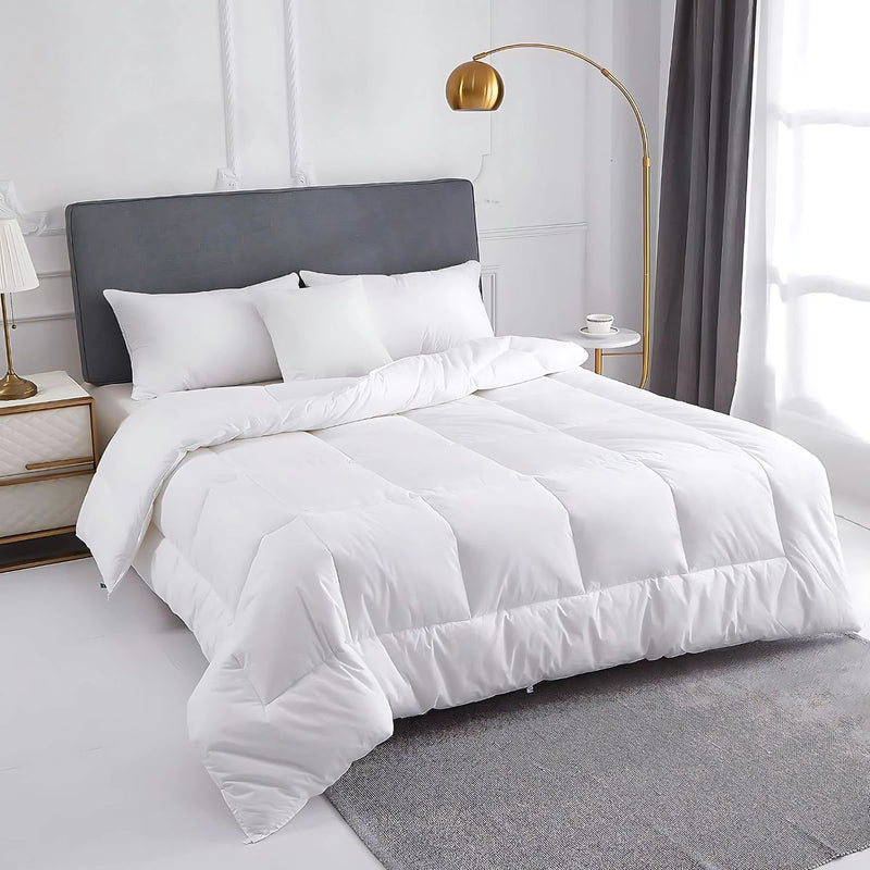 Sobrecama Duvet Blanco. 100% algodón. Relleno de 400 g/m².  Calidad hotelera. 180cm x 220cm. Tamaño Twin.