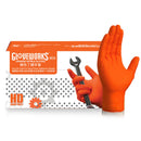 Guantes De Nitrilo Desechables Color Naranja. (Talla M). Caja de 100 Unidades. Alta Resistencia para uso intenso mecanicos y metalurgicos 8.6g