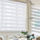 Persiana Roller Enrollable Eclipse zebra dia y noche 180 x 220 cm Color Blanco