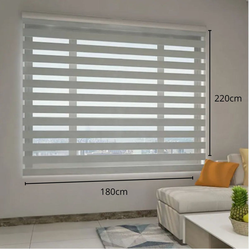 Persiana Roller Enrollable Eclipse zebra dia y noche 180 x 220 cm Color Gris