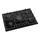 Estufa Empotrable 75 cm BL  Vidrio Templado Negro, 5 Quemadores SABAF + Wok 5kW, 110V