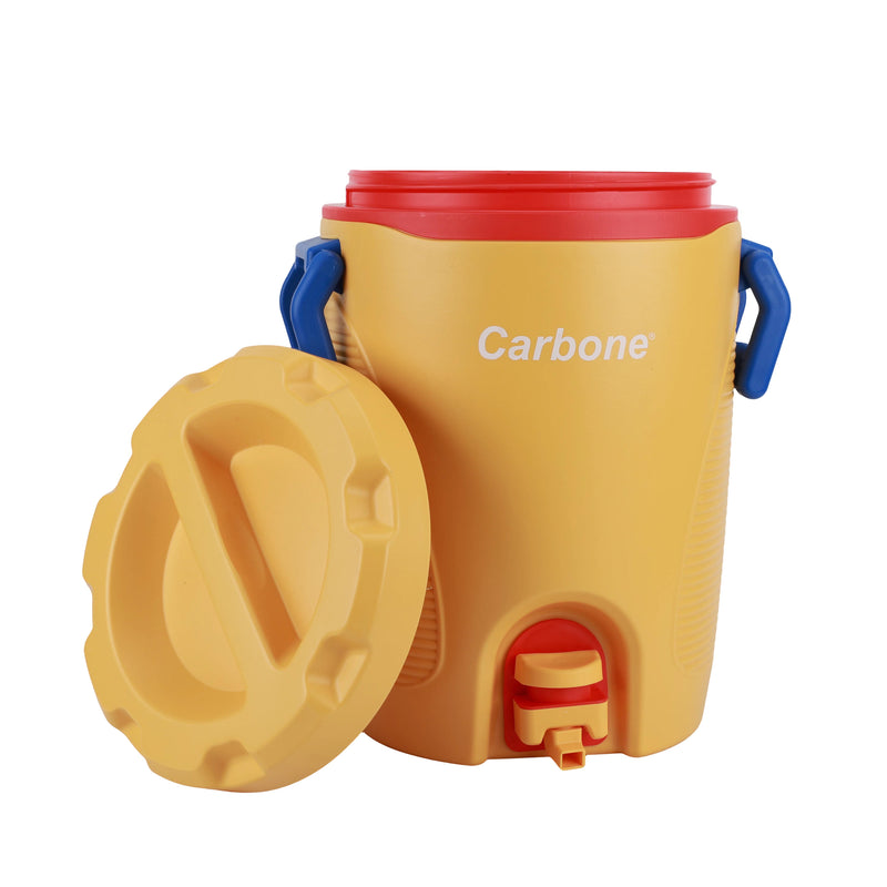Termo Cooler Agua 5.8 Galones 22 Lts. Dispensador de Bebidas Térmico con Grifo de Alta Resistencia para Agua Jugos Ideal Camping Obra Eventos. Color Amarillo