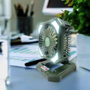 Abanico portátil recargable con luz LED 6500K.