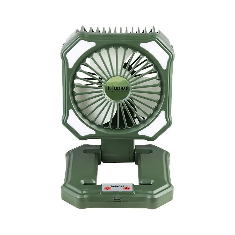 Abanico portátil recargable con luz LED 6500K.