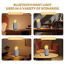 Bocina negra Bluetooth recargable con luz LED cálida 3000K. Speaker Parlante con luces LED.