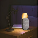 Bocina negra Bluetooth recargable con luz LED cálida 3000K. Speaker Parlante con luces LED.