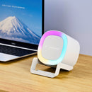 Bocina Bluetooth con Cargador Inalámbrico y Luz LED RGB. 6W, 500LM. Speaker Parlante con luces LED.