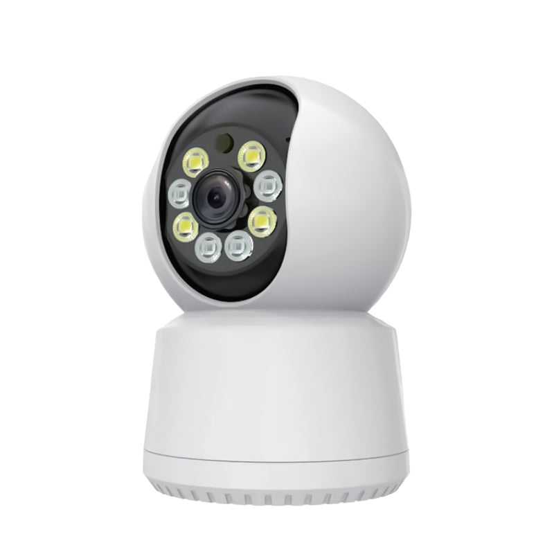 Cámara de seguridad inteligente con Wifi 1080p HD/32Gb, color blanco.