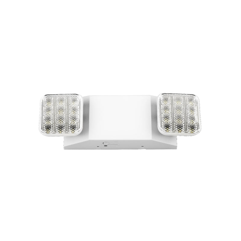 Lampara de Emergencia de 2 Bombillos Giratorios. 100-277V / 50-60Hz. Indicar LED. Material Plastico.