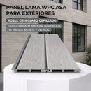 Panel Lama WPC ASA Roble Gris claro cepillado para exteriores 112x16x2900MM, Madera, hidrófugo fachadas, muros y techos
