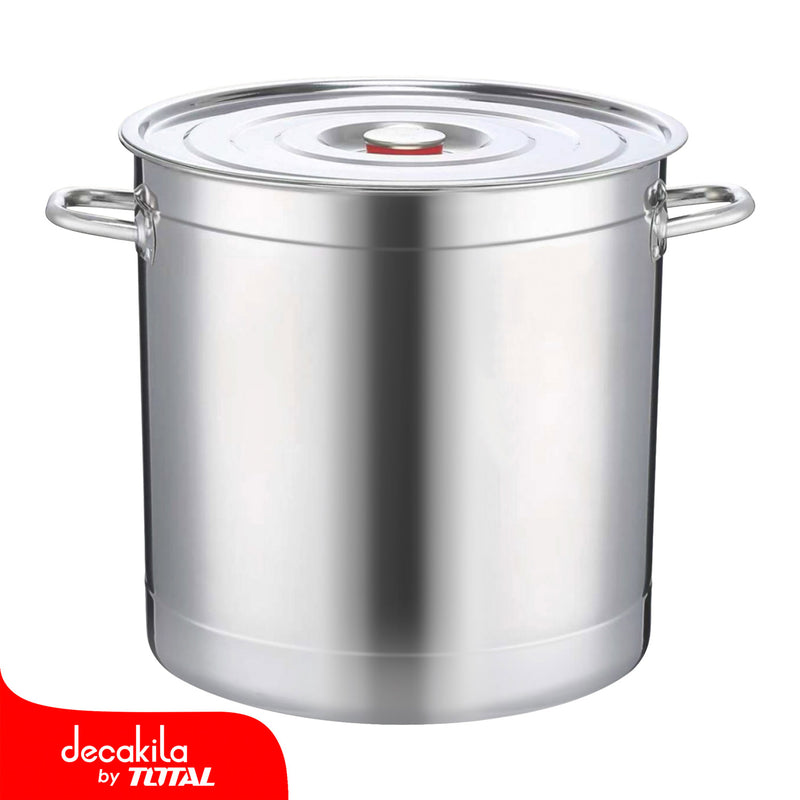 Olla de Acero Inoxidable 94.2L con Tapa de Vidrio Templado 50 × 48 cm